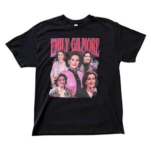 NWOT Gilmore Girls Emily Gilmore Black Graphic Tee Oversized Cotton T-Shirt M